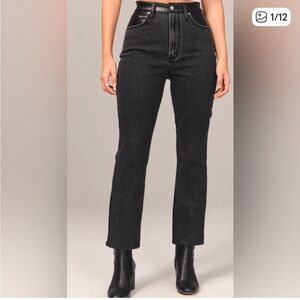 Abercrombie & Fitch Black Mixed Fabric Jeans
